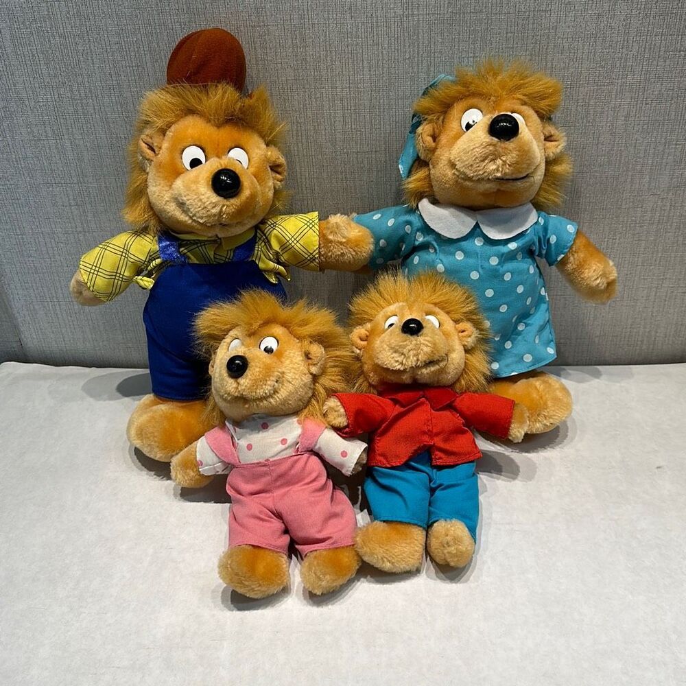 Vtg Berenstein Bears Plush Stuffed Animals Papa Mama Brother Sister